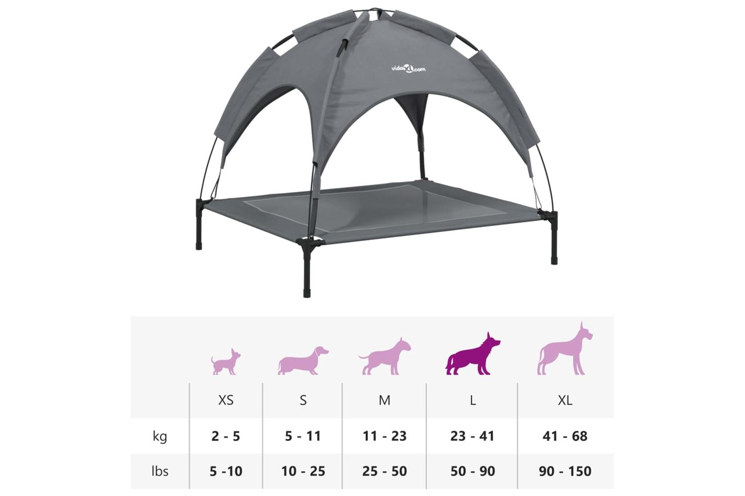 Dog Bed With Canopy Anthracite Oxford Fabric And Steel-9