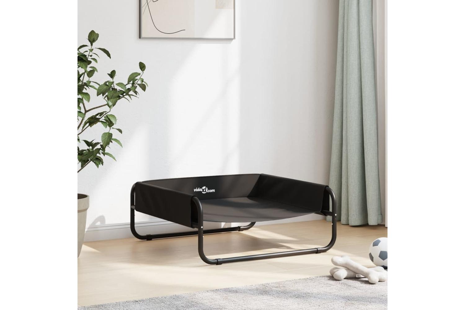 Elevated Dog Bed Anthracite Oxford Fabric And Steel-3