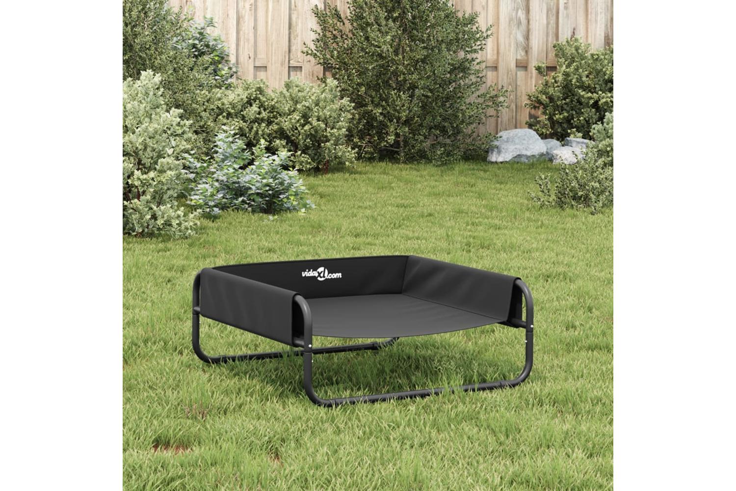 Elevated Dog Bed Anthracite Oxford Fabric And Steel-4