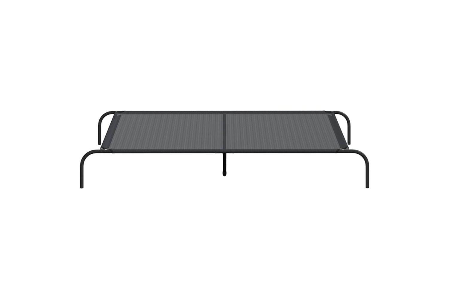 Elevated Dog Bed Black 150x90x20 Cm Textilene And Steel-4