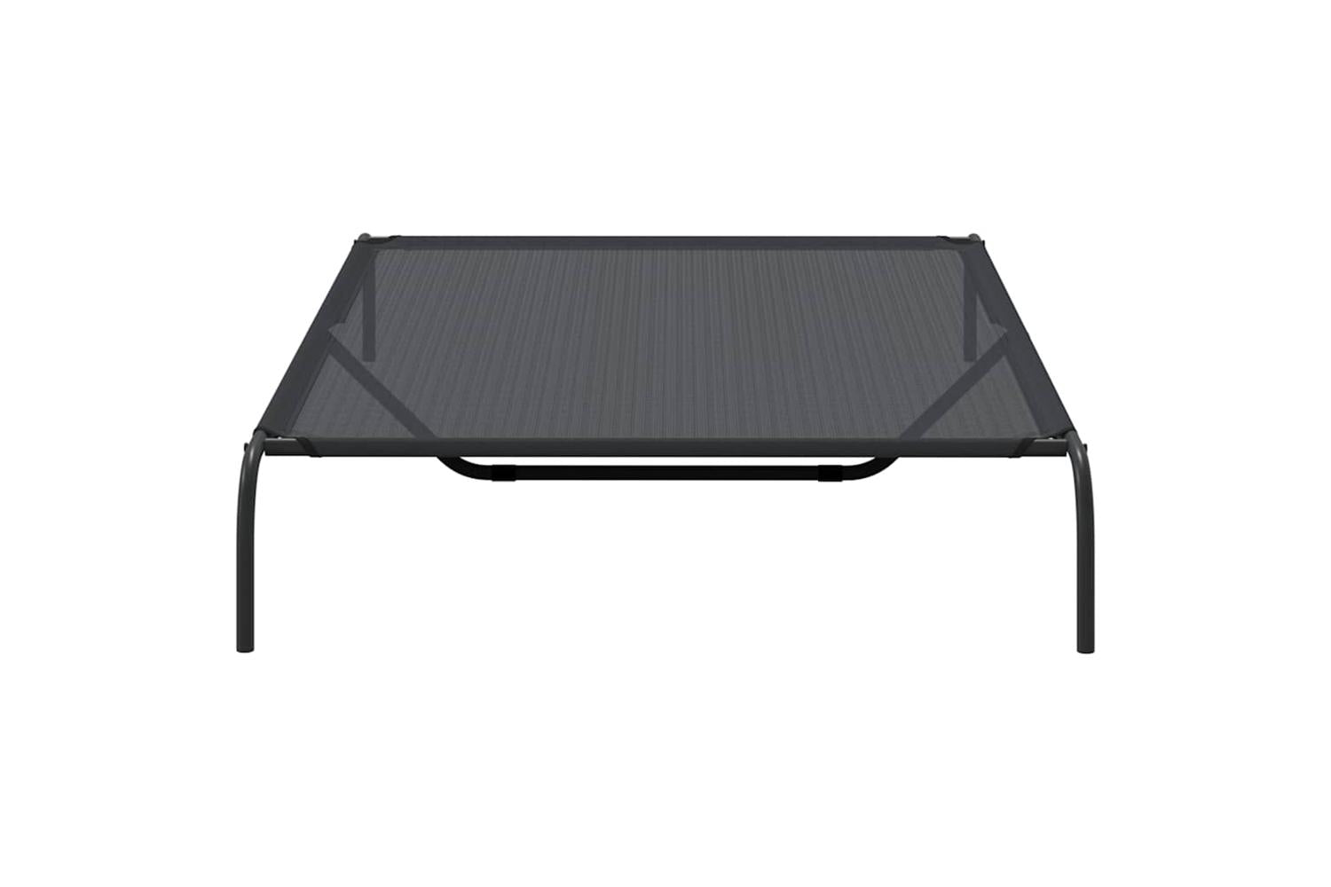 Elevated Dog Bed Black 150x90x20 Cm Textilene And Steel-5