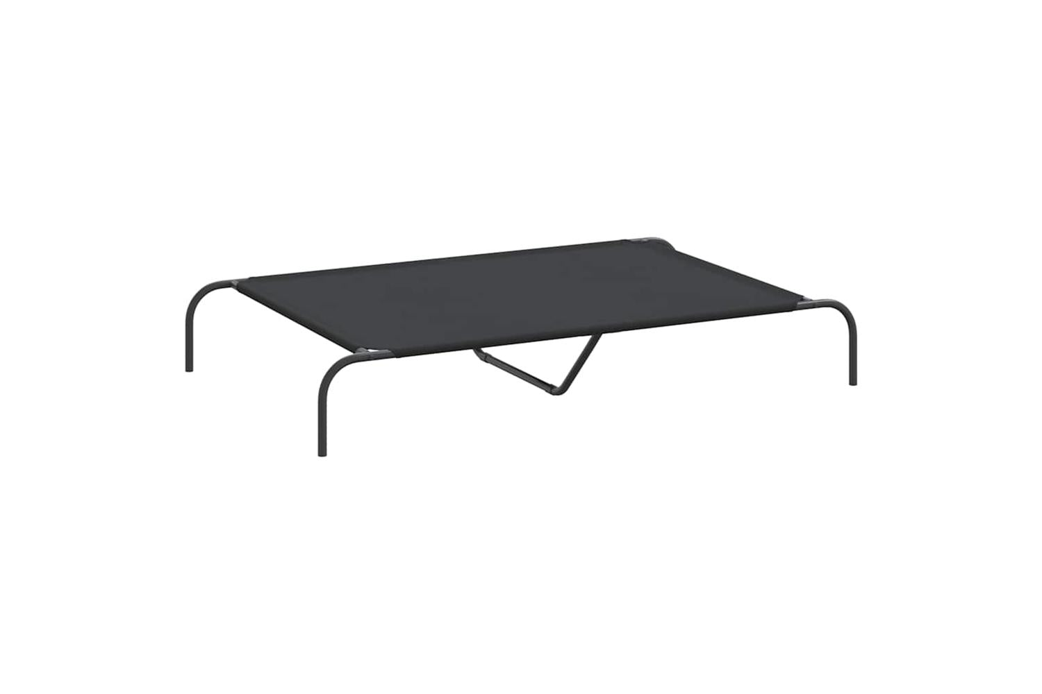 Elevated Dog Bed Black 130x80x20 Cm Oxford Fabric And Steel-2