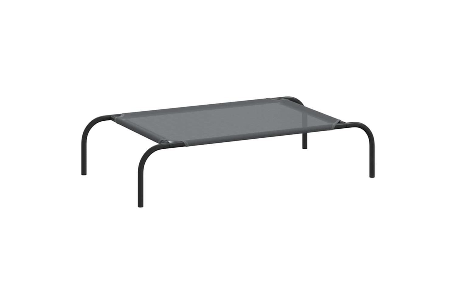 Elevated Dog Bed Grey 90x50x20 Cm Textilene And Steel-2