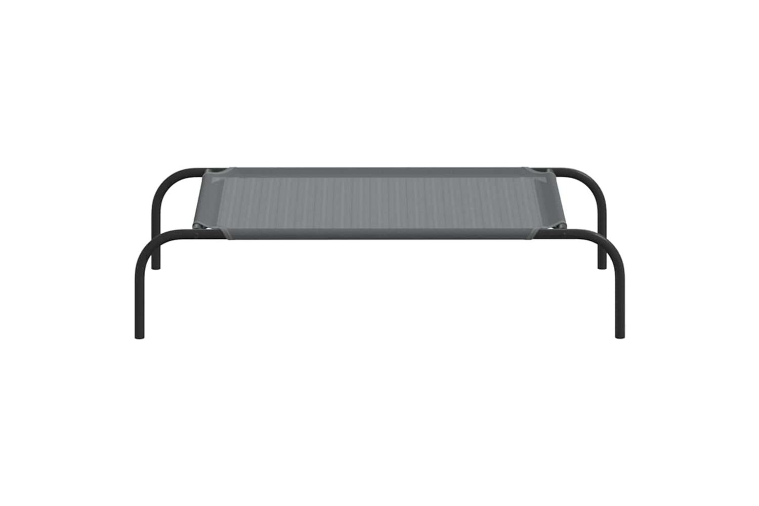 Elevated Dog Bed Grey 90x50x20 Cm Textilene And Steel-4
