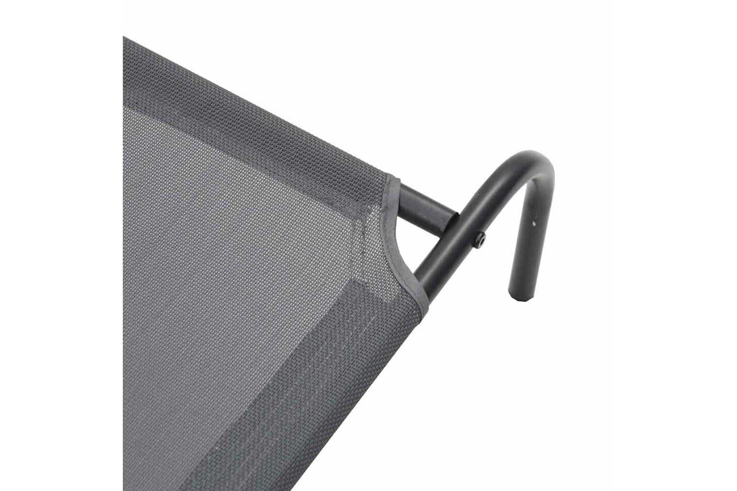 Elevated Dog Bed Grey 90x50x20 Cm Textilene And Steel-7