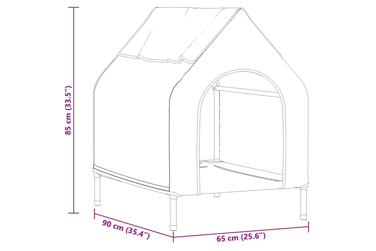Dog House Black 90 X 65 X 85 Cm Oxford Fabric And Steel-10