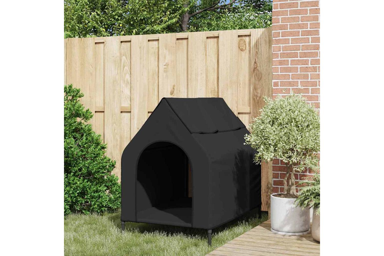 Dog House Black 110 X 75 X 1075 Cm Oxford Fabric And Steel-3
