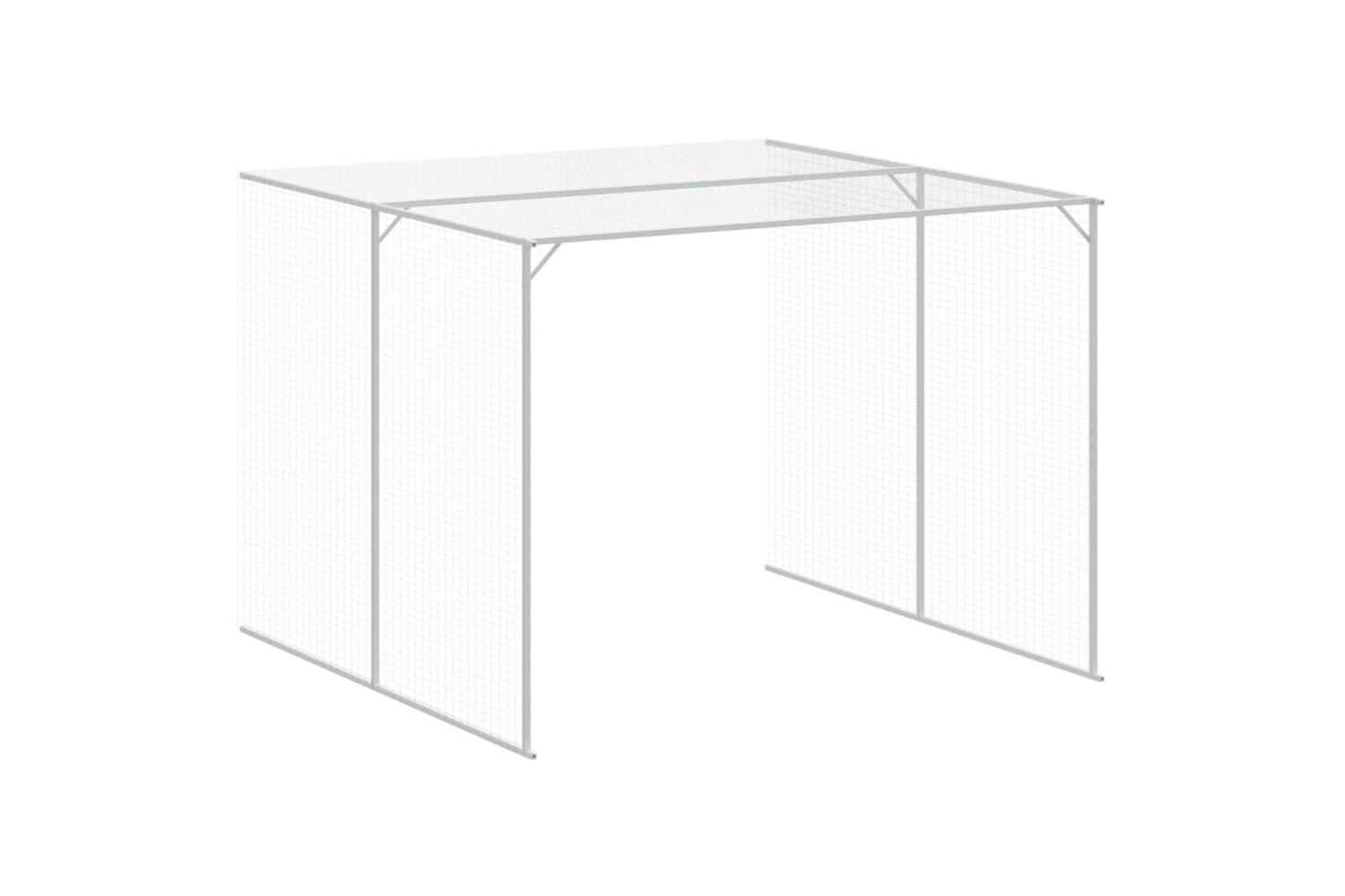 Dog House With Run Anthracite 214x865x181 Cm Galvanised Steel-7