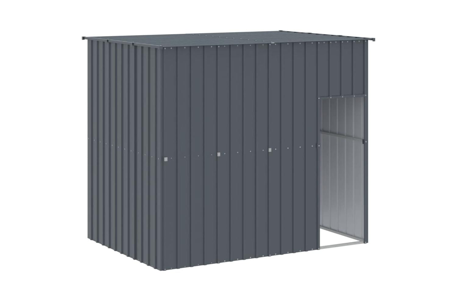 Dog House With Run Anthracite 214x1273x181 Cm Galvanised Steel-6