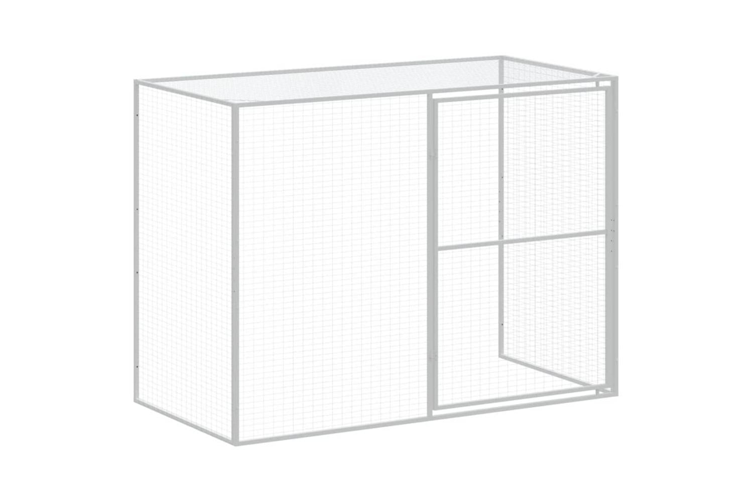 Dog House With Run Anthracite 214x1273x181 Cm Galvanised Steel-8
