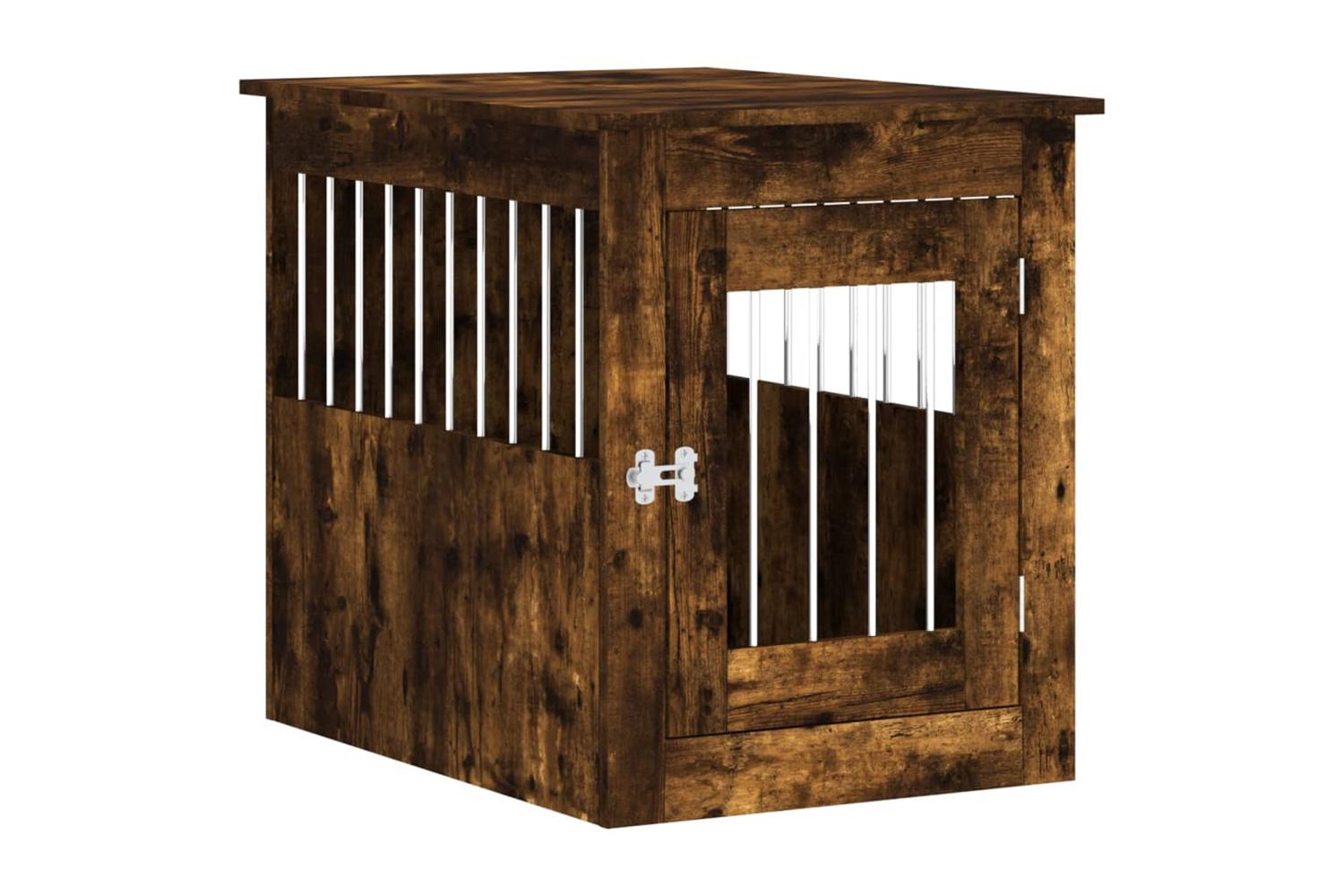 Dog Crate Furniture Smoked Oak 55x75x65 Cm Engineered Wood-2