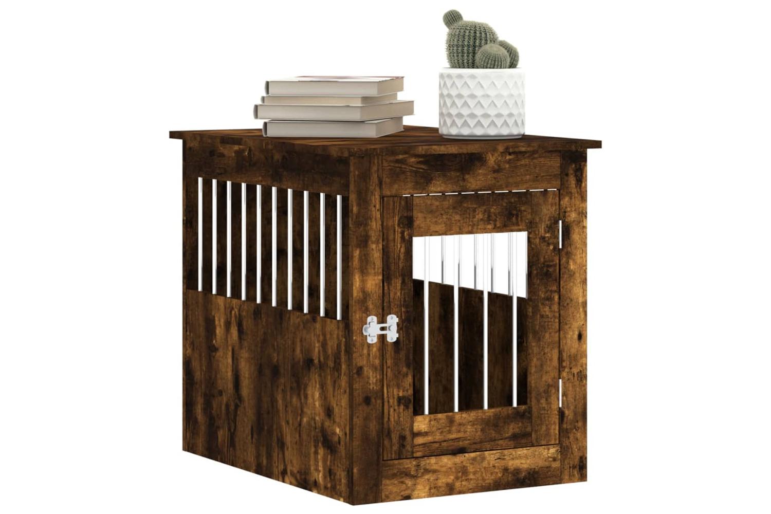 Dog Crate Furniture Smoked Oak 55x75x65 Cm Engineered Wood-4