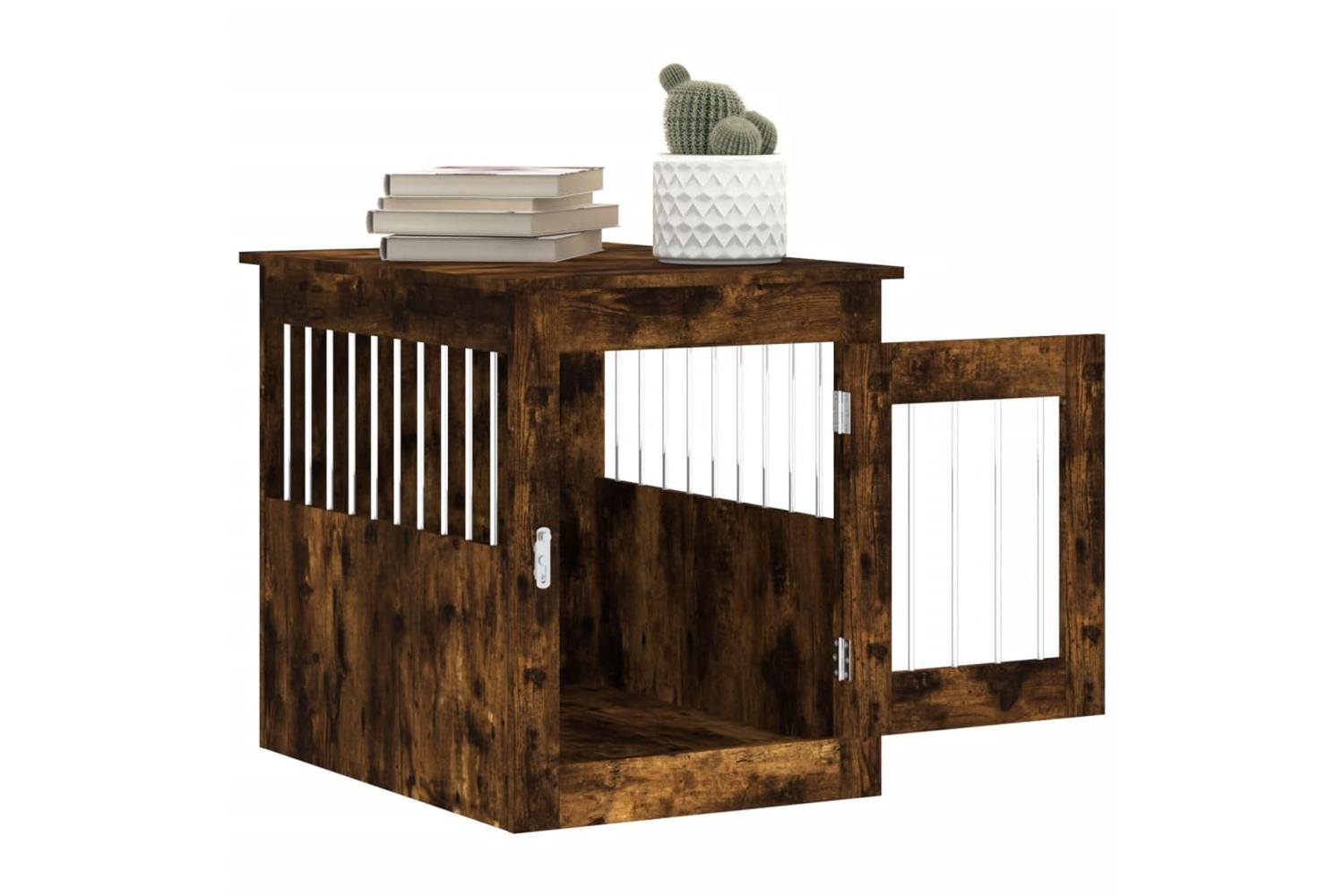 Dog Crate Furniture Smoked Oak 55x75x65 Cm Engineered Wood-5