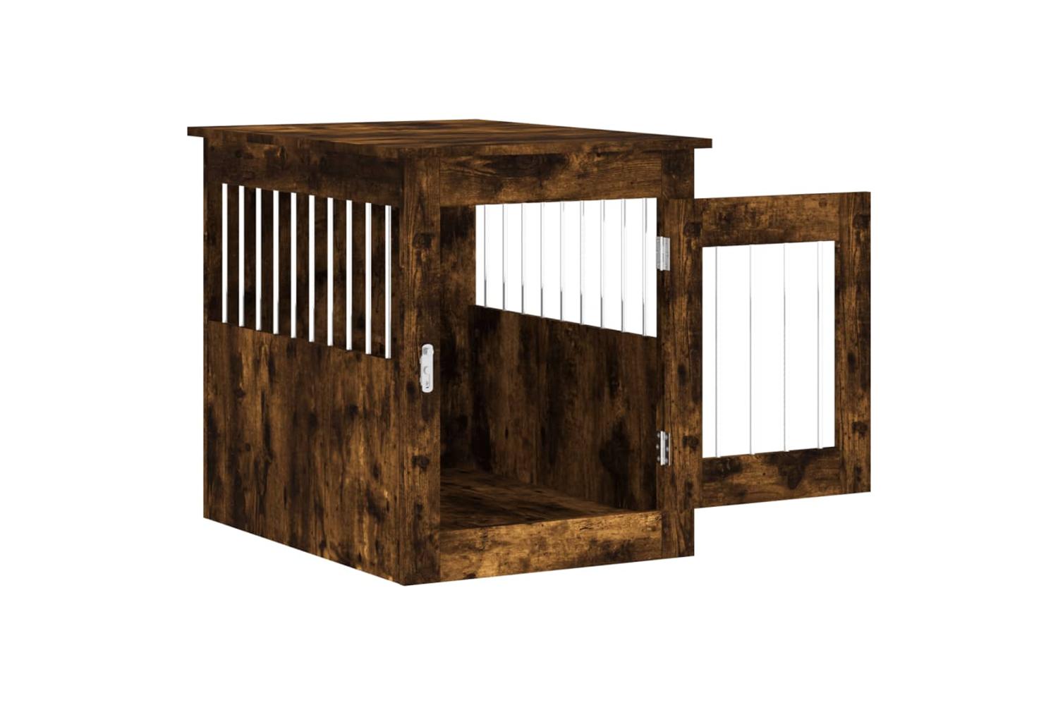 Dog Crate Furniture Smoked Oak 55x75x65 Cm Engineered Wood-6