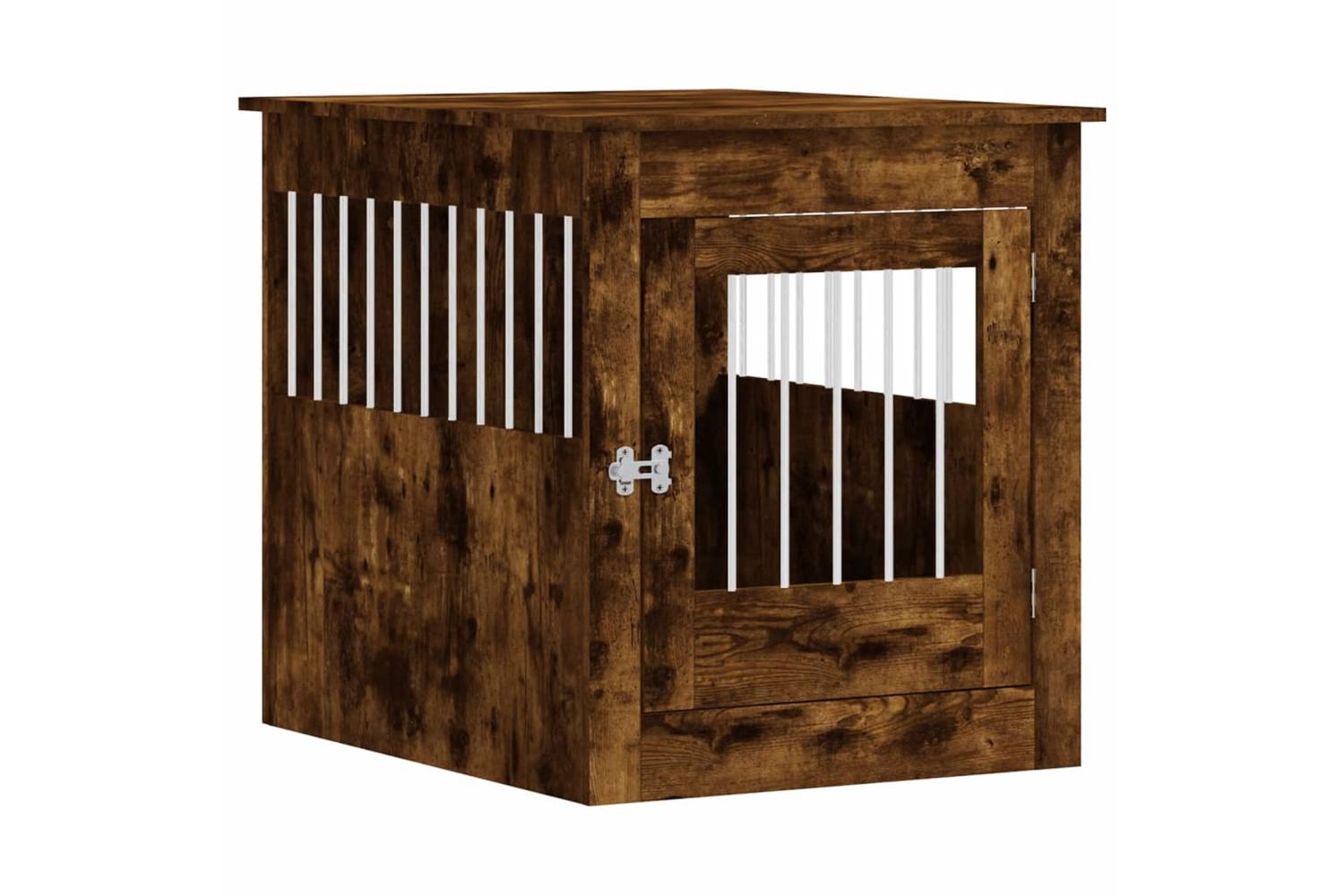 Dog Crate Furniture Smoked Oak 645x80x71 Cm Engineered Wood-2