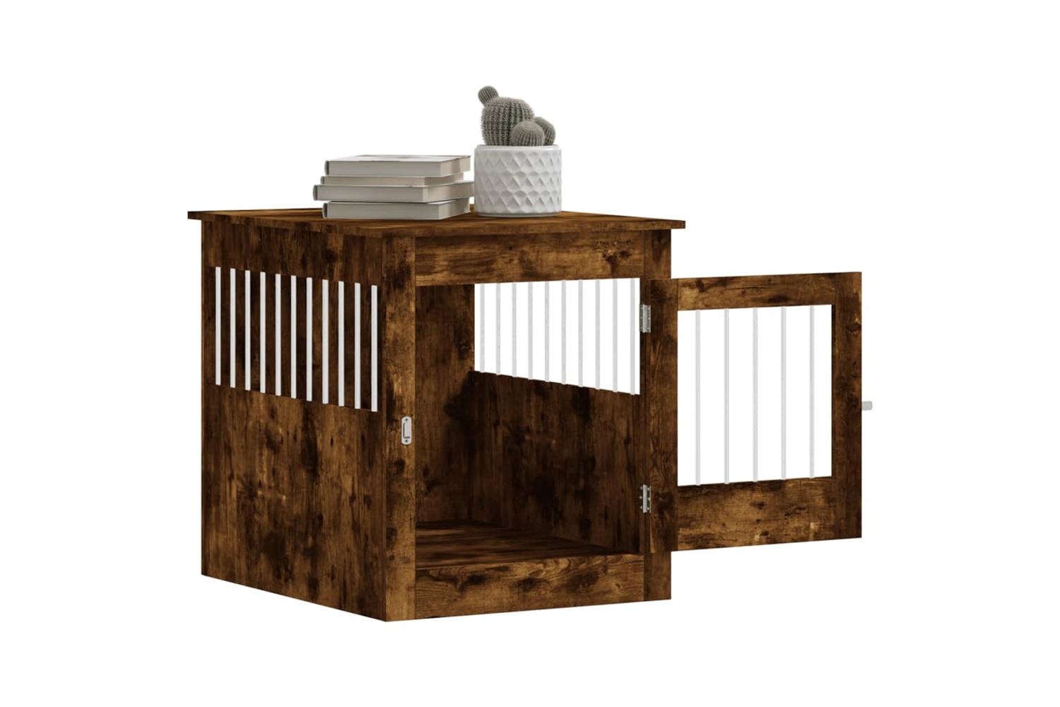 Dog Crate Furniture Smoked Oak 645x80x71 Cm Engineered Wood-5