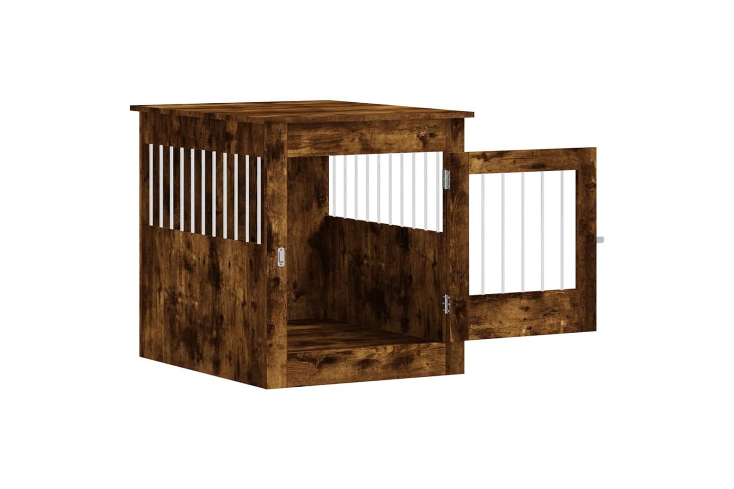 Dog Crate Furniture Smoked Oak 645x80x71 Cm Engineered Wood-6