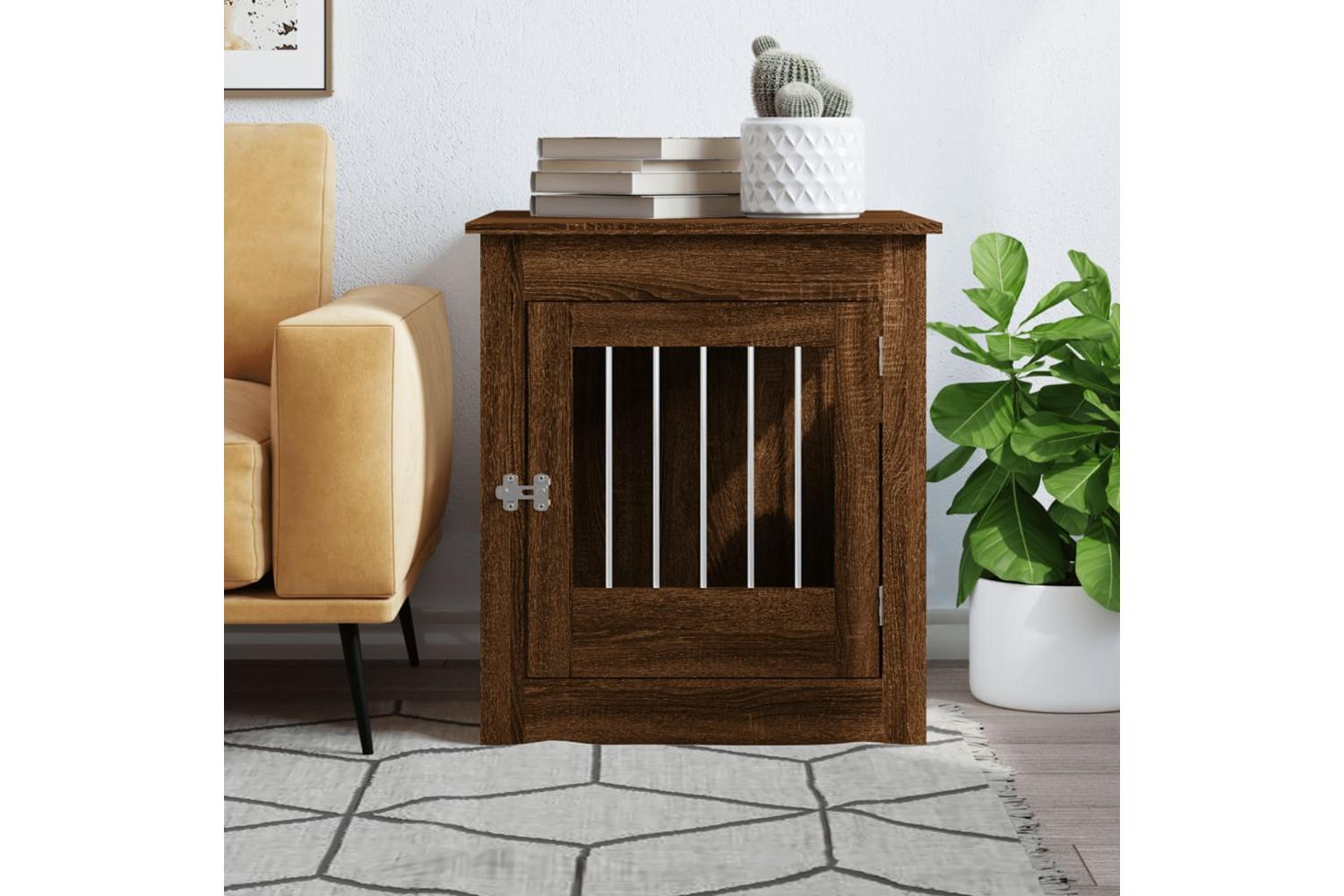 Dog Crate Furniture Brown Oak 645x80x71 Cm Engineered Wood-3