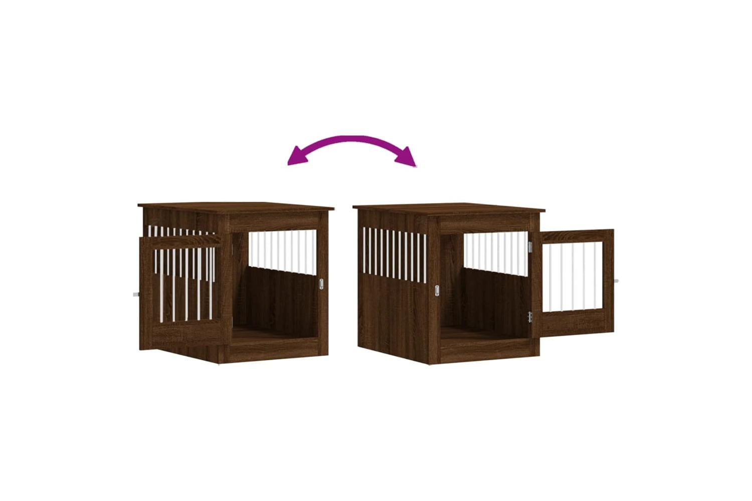 Dog Crate Furniture Brown Oak 645x80x71 Cm Engineered Wood-10