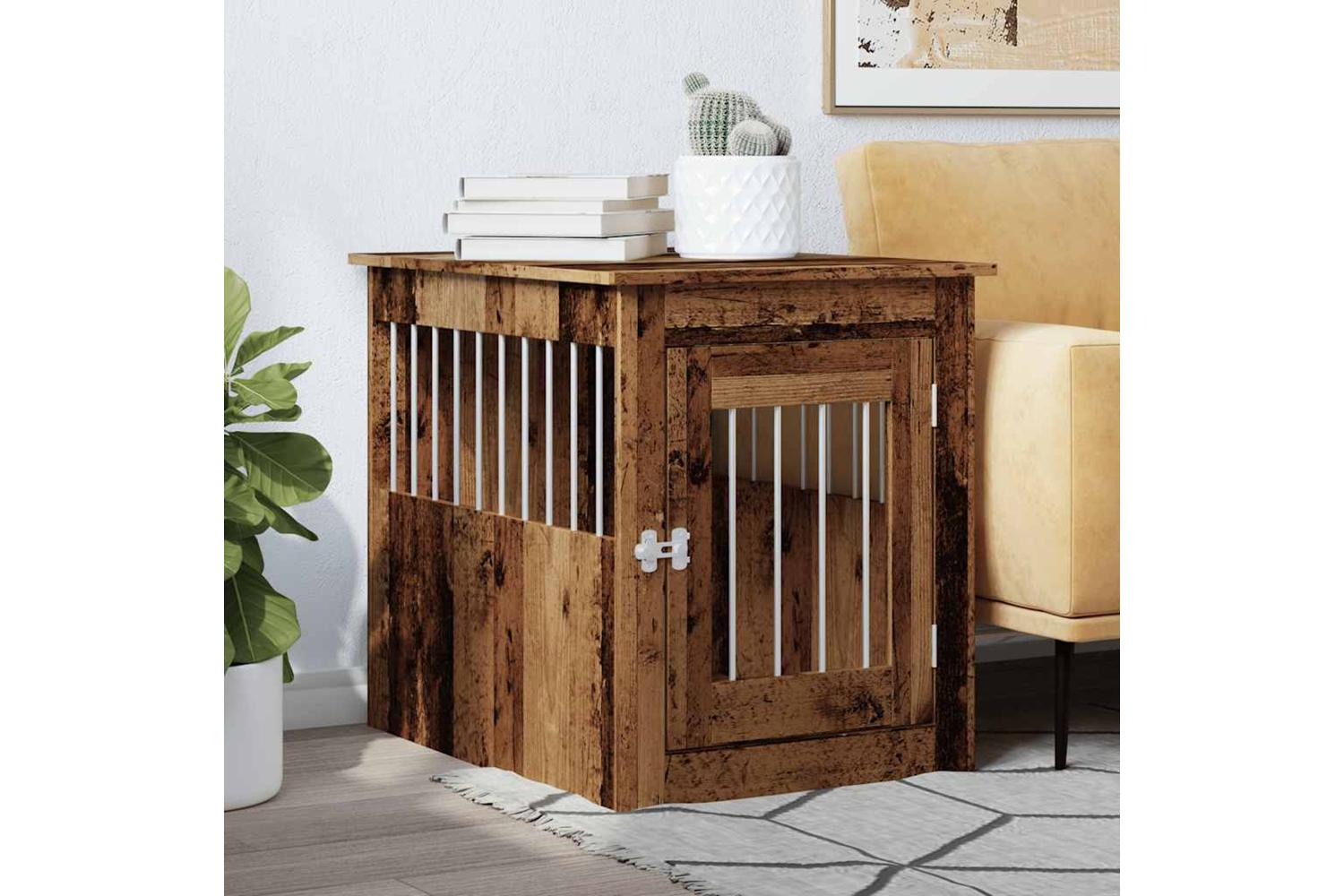Dog Crate Furniture Old Wood 55x75x65 Cm Engineered Wood-3