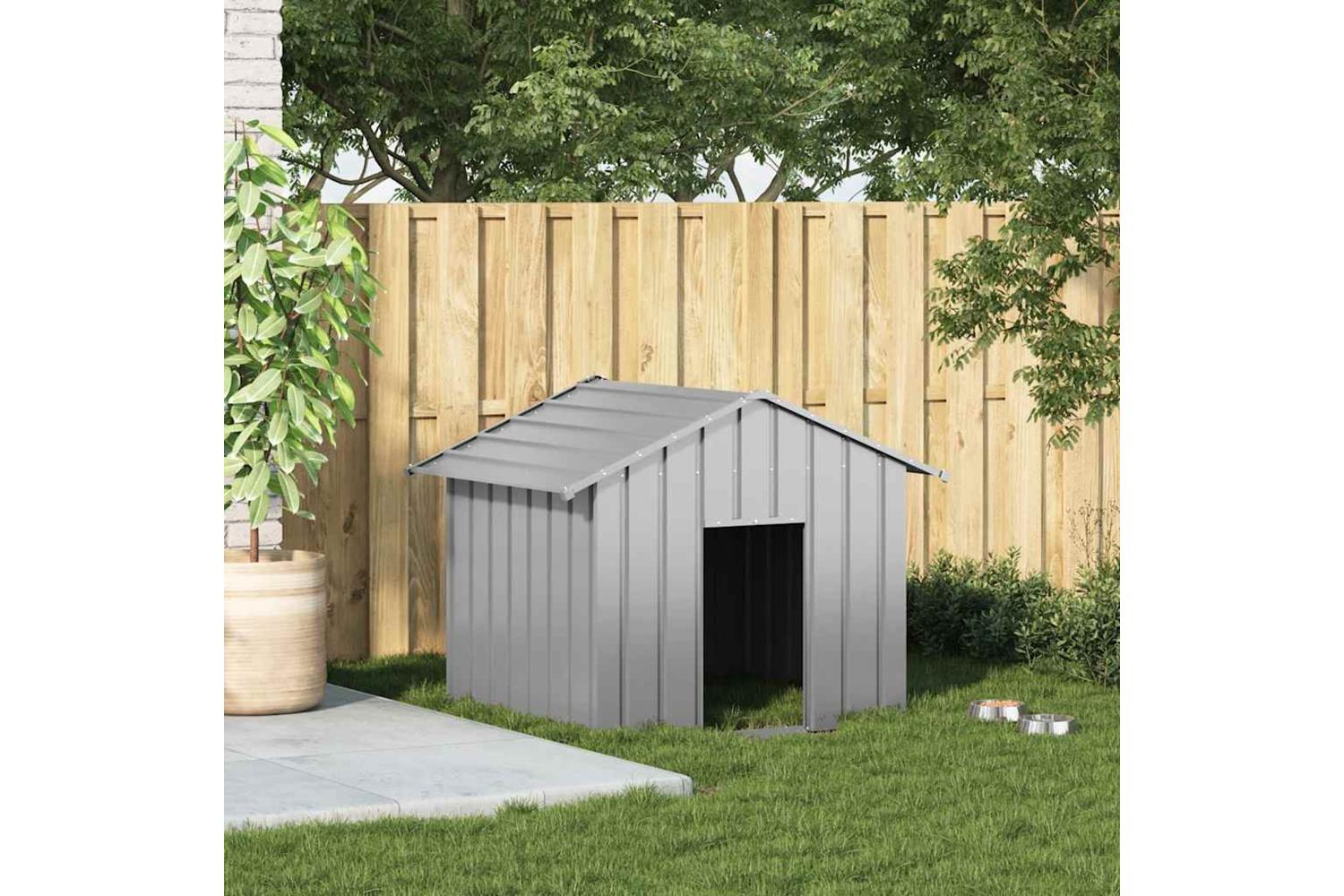 Dog House With Roof 131x101x102 Cm Galvanised Steel-2