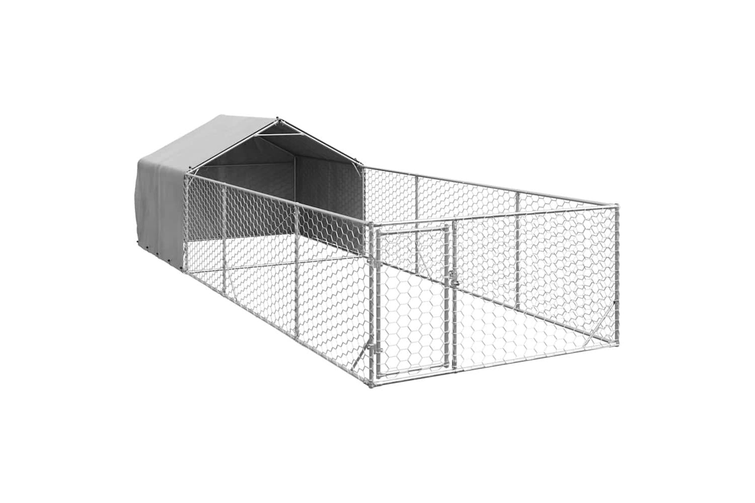 Outdoor Dog Kennel With Run 6x2x15 M Galvanised Steel-2