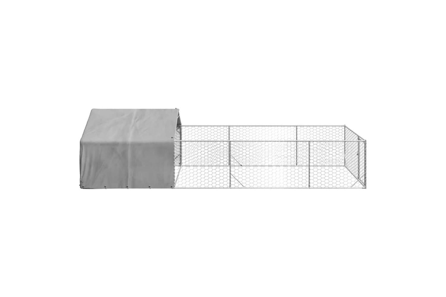 Outdoor Dog Kennel With Run 6x2x15 M Galvanised Steel-4