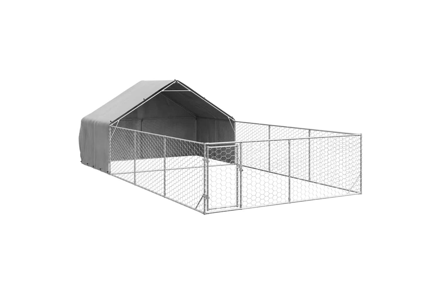 Outdoor Dog Kennel With Run 7x3x19 M Galvanised Steel-2
