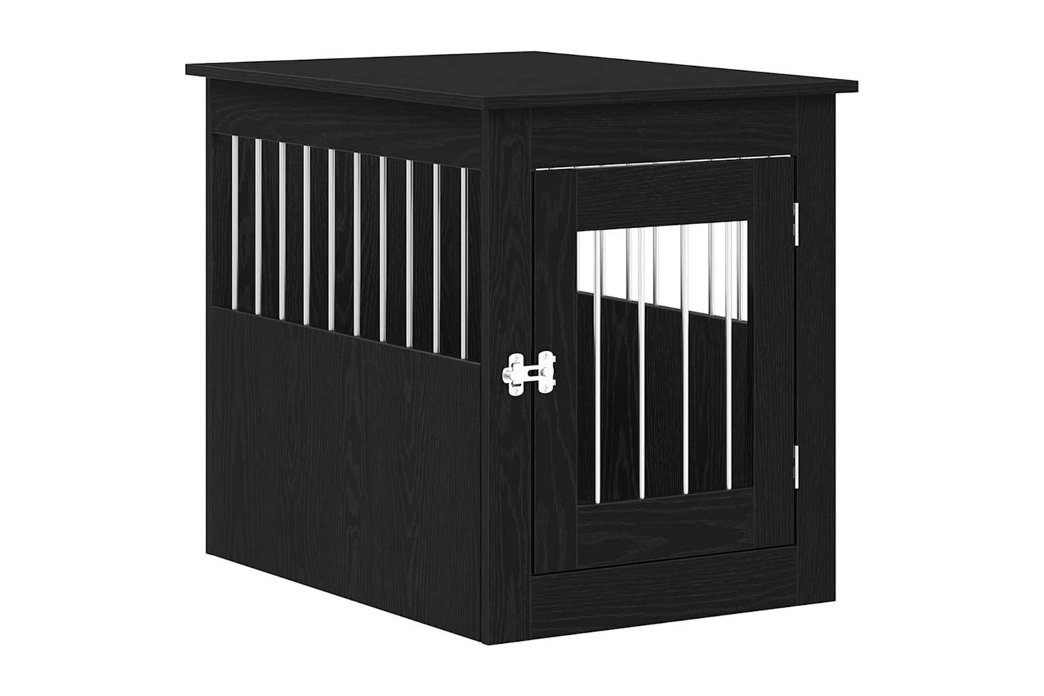 Dog Crate Furniture Black Oak 55x75x65 Cm Engineered Wood-2