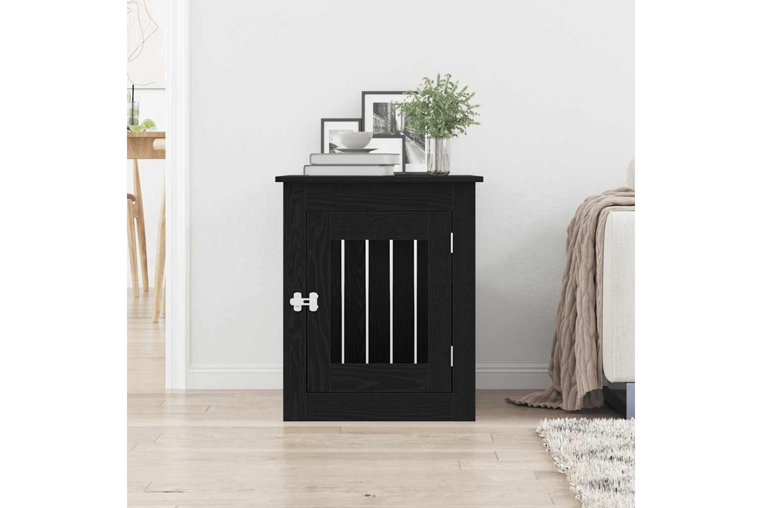 Dog Crate Furniture Black Oak 55x75x65 Cm Engineered Wood-3