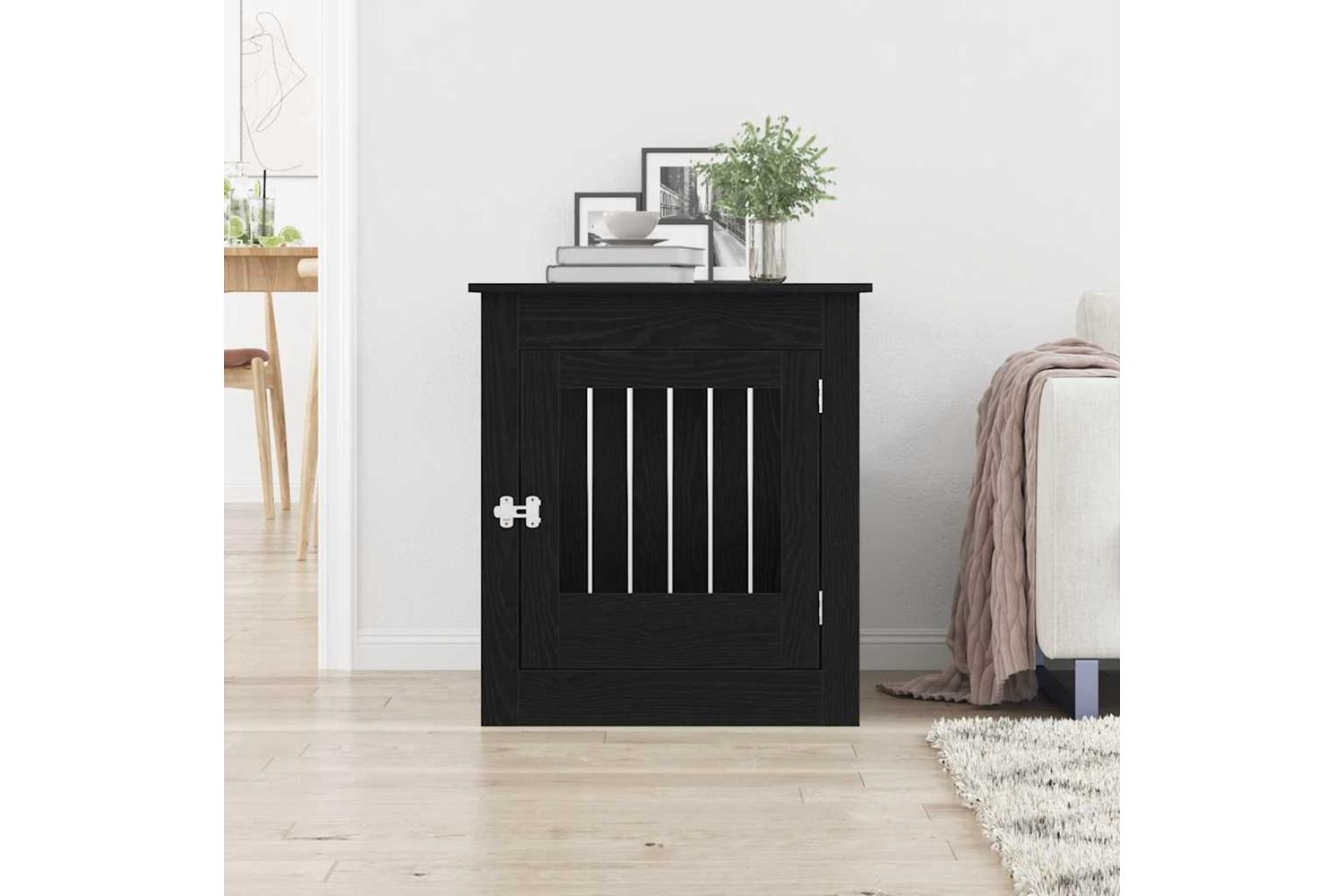 Dog Crate Furniture Black Oak 645x80x71 Cm Engineered Wood-3