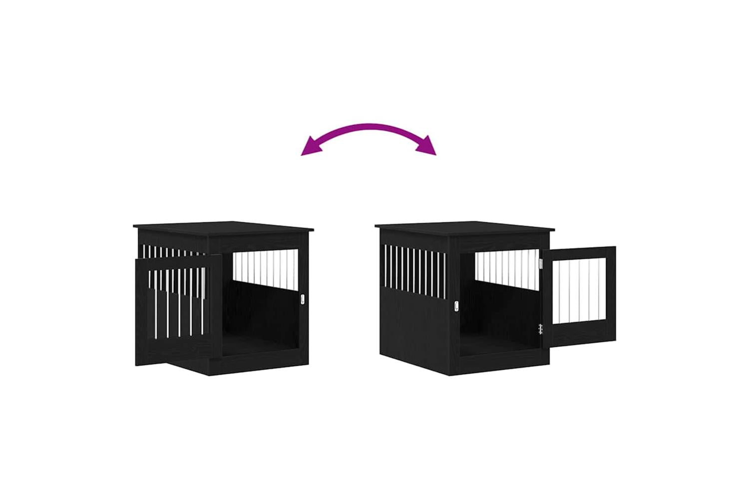 Dog Crate Furniture Black Oak 645x80x71 Cm Engineered Wood-9