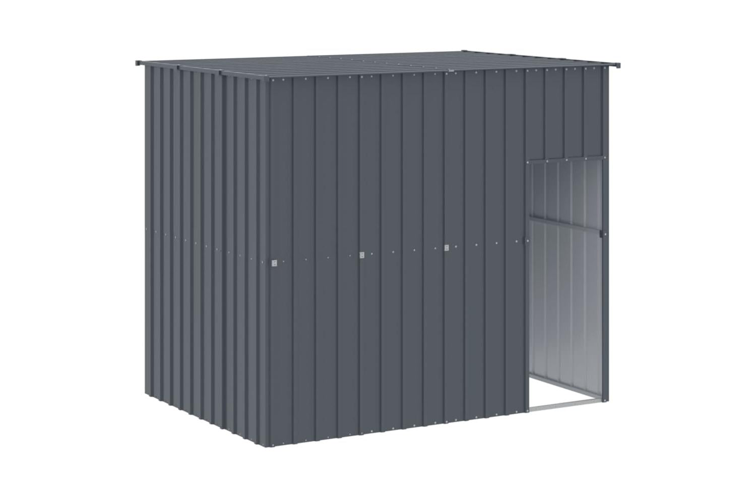 Dog House With Run Anthracite 214x457x181 Cm Galvanised Steel-6
