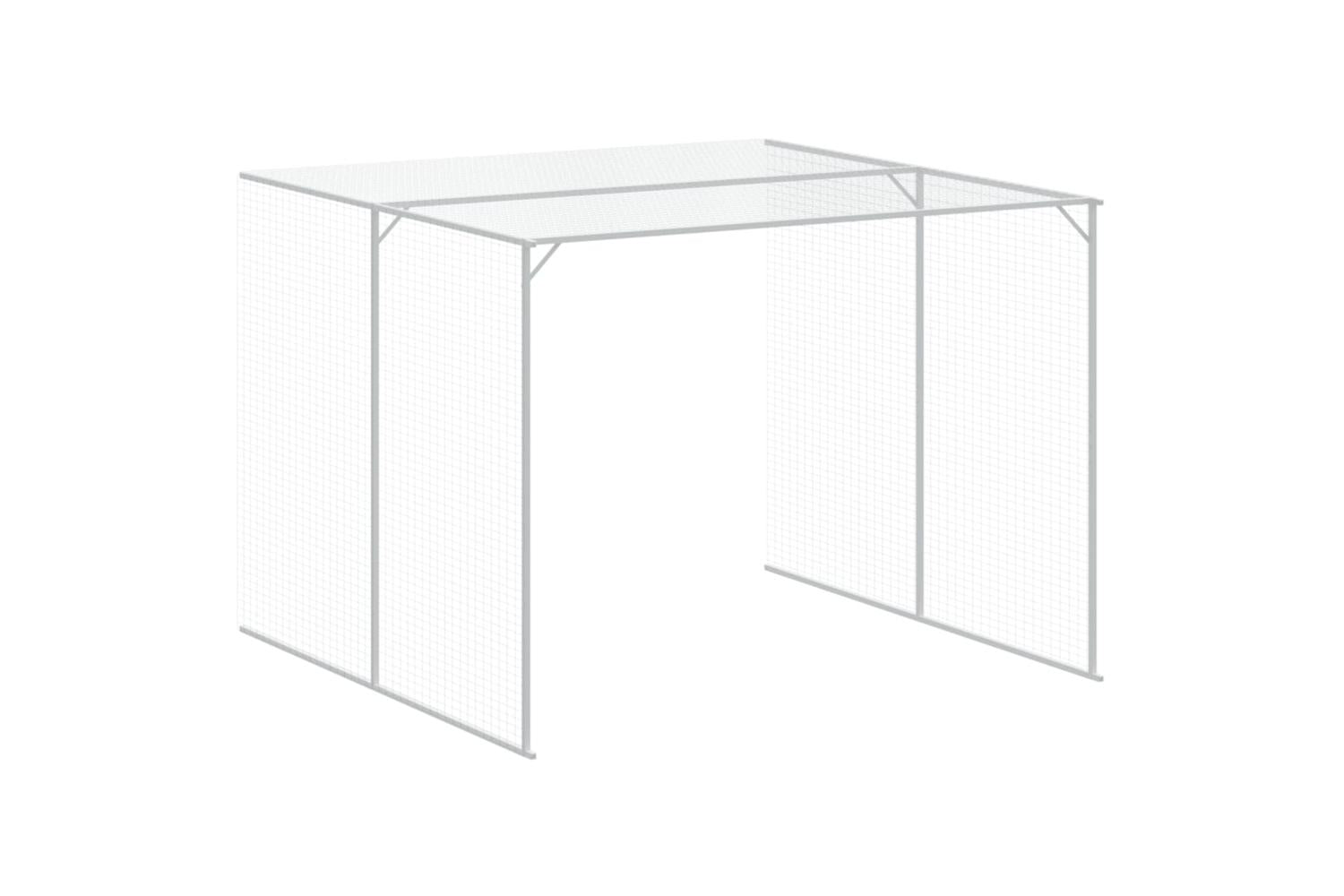 Dog House With Run Light Grey 214x661x181 Cm Galvanised Steel-7