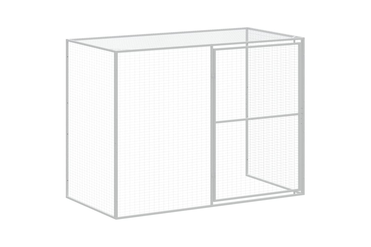 Dog House With Run Light Grey 214x661x181 Cm Galvanised Steel-8