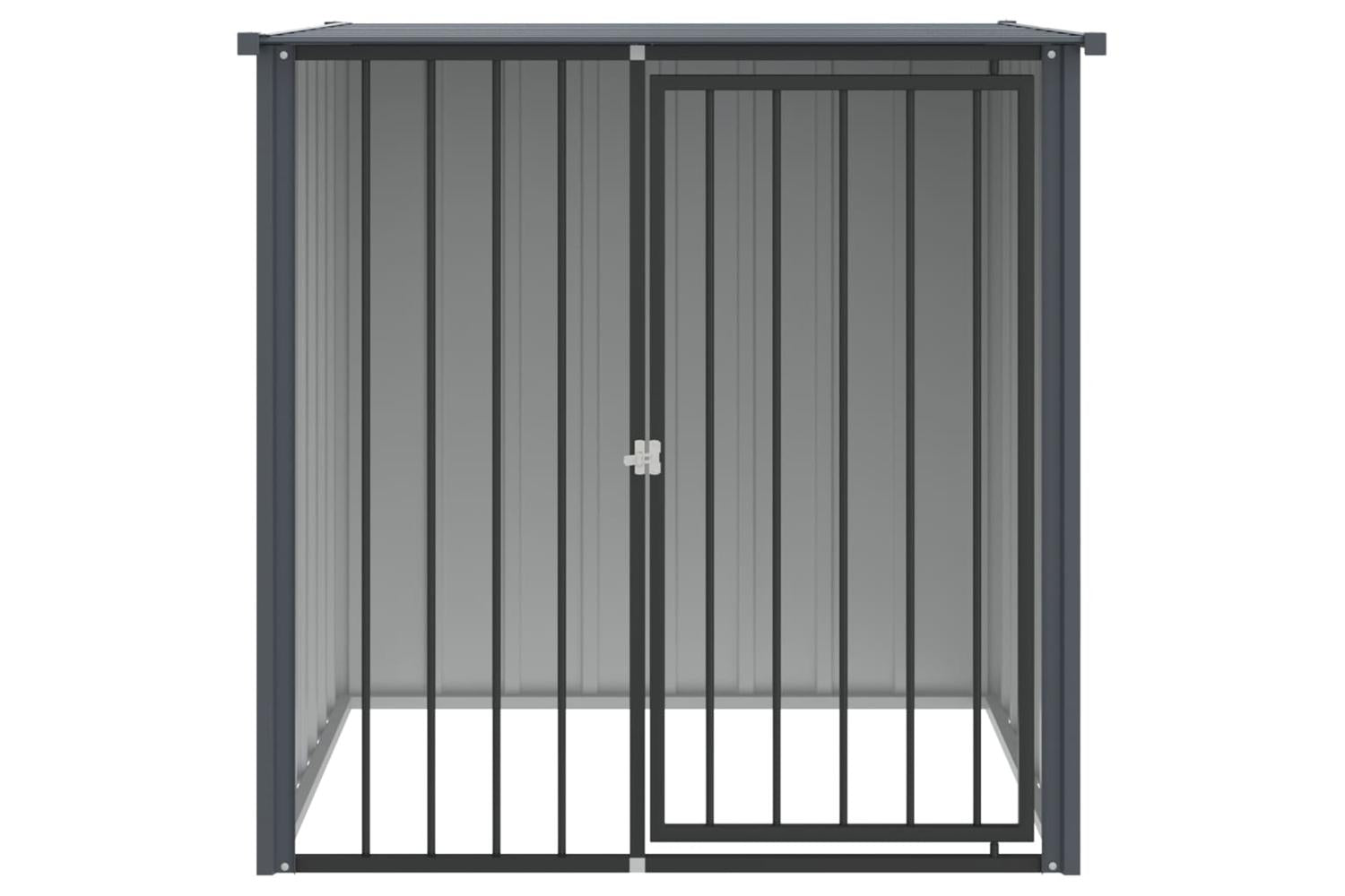 Dog House With Roof Black 110x103x109 Cm Galvanised Steel-3