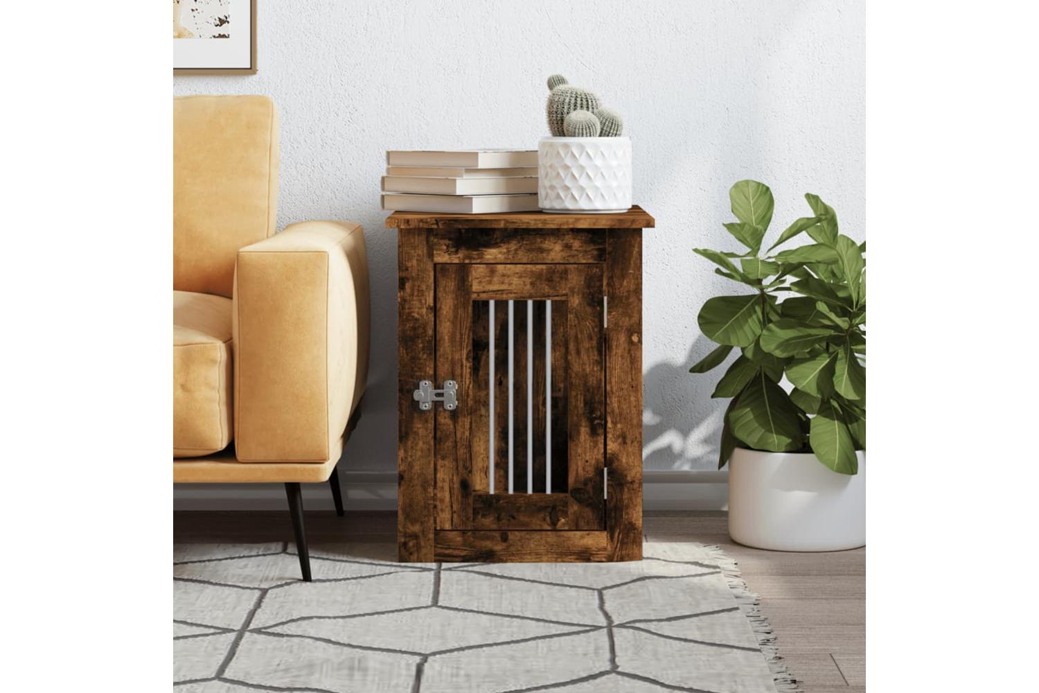 Dog Crate Furniture Smoked Oak 45x62x59 Cm Engineered Wood-3