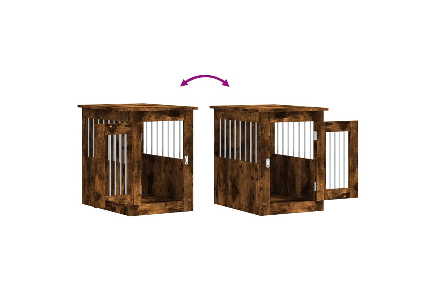 Dog Crate Furniture Smoked Oak 45x62x59 Cm Engineered Wood-10