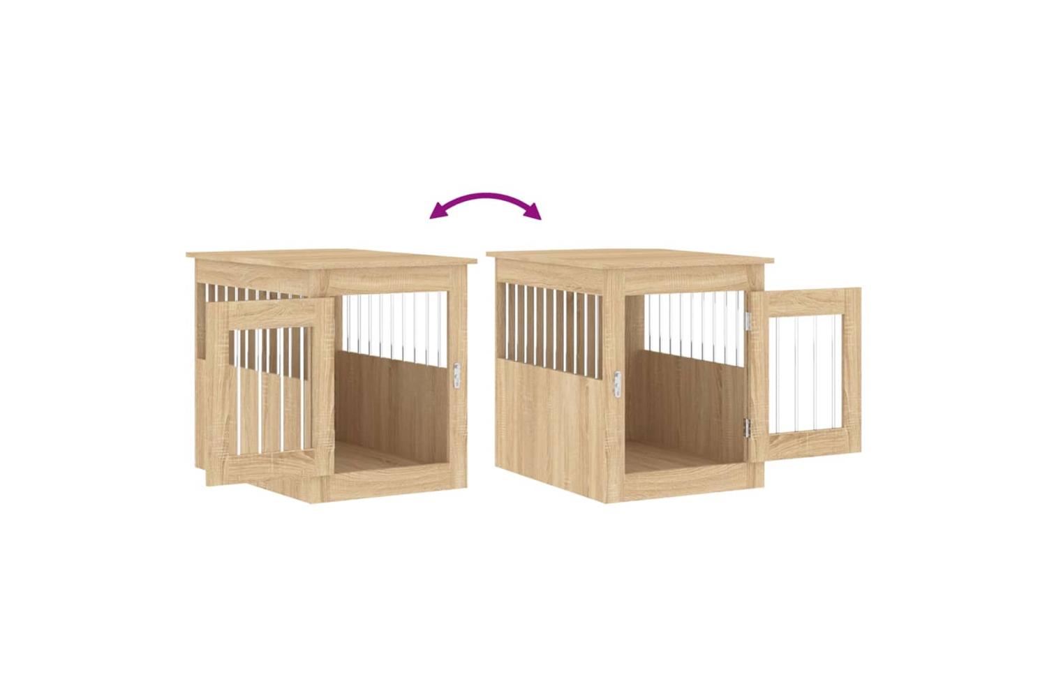 Dog Crate Furniture Sonoma Oak 55x75x65 Cm Engineered Wood-10