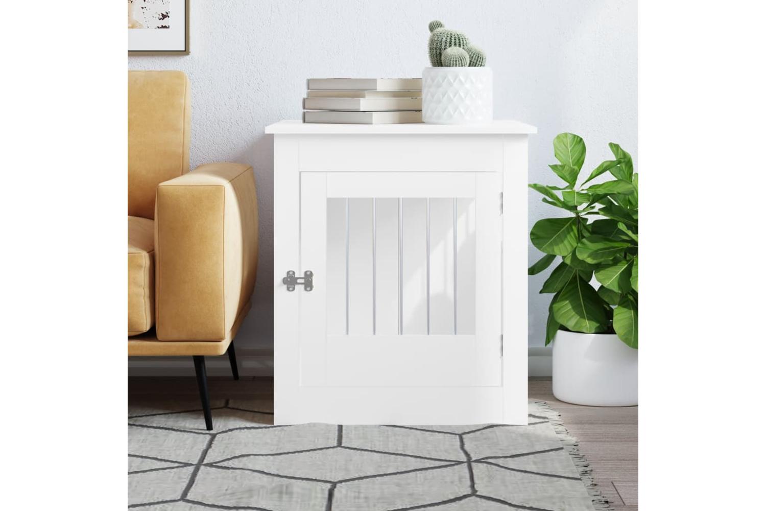 Dog Crate Furniture White 645x80x71 Cm Engineered Wood-3