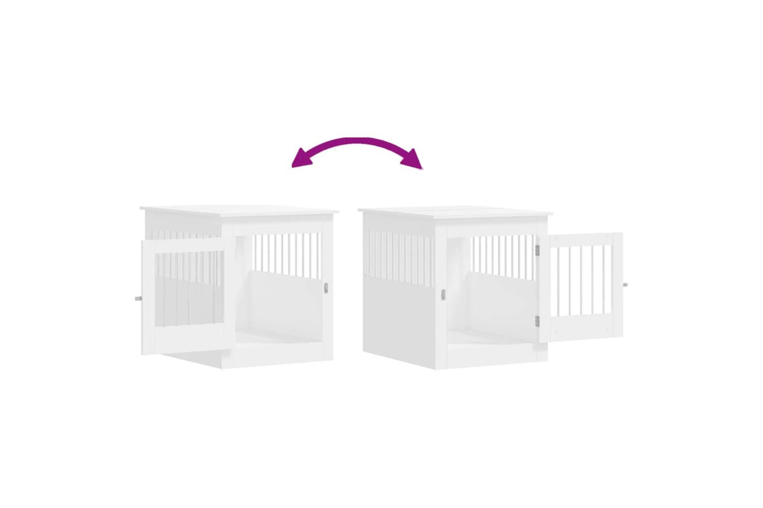 Dog Crate Furniture White 645x80x71 Cm Engineered Wood-10