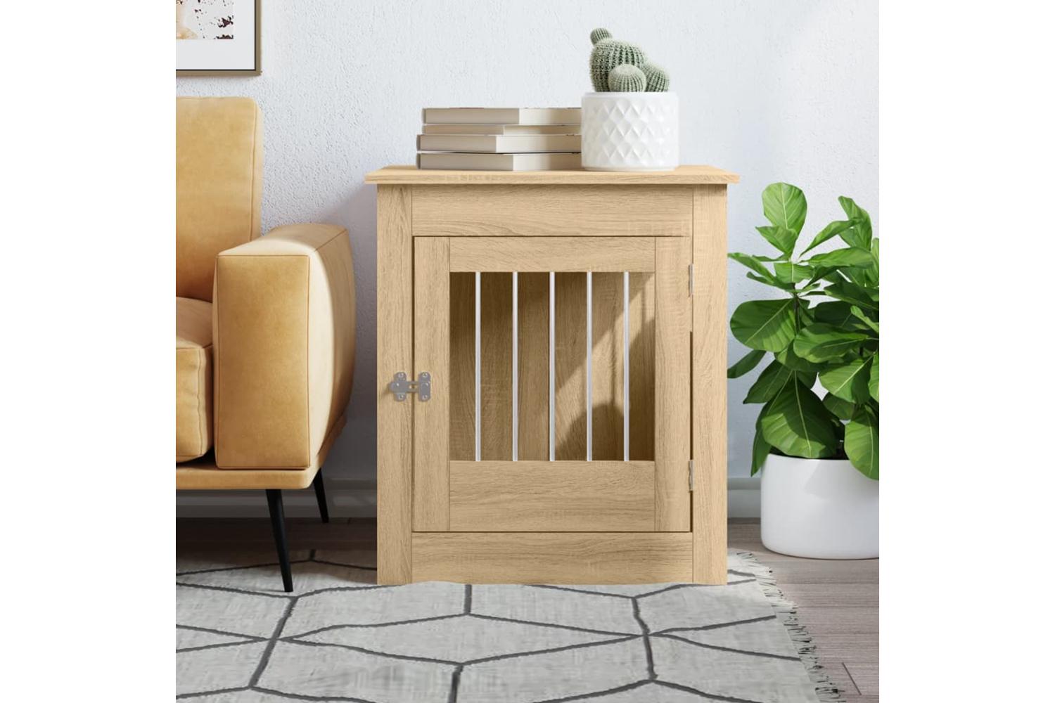 Dog Crate Furniture Sonoma Oak 645x80x71 Cm Engineered Wood-3