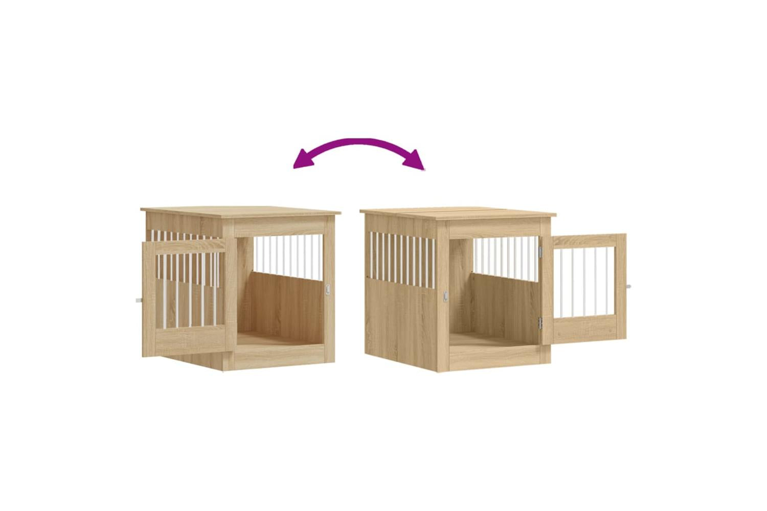 Dog Crate Furniture Sonoma Oak 645x80x71 Cm Engineered Wood-10