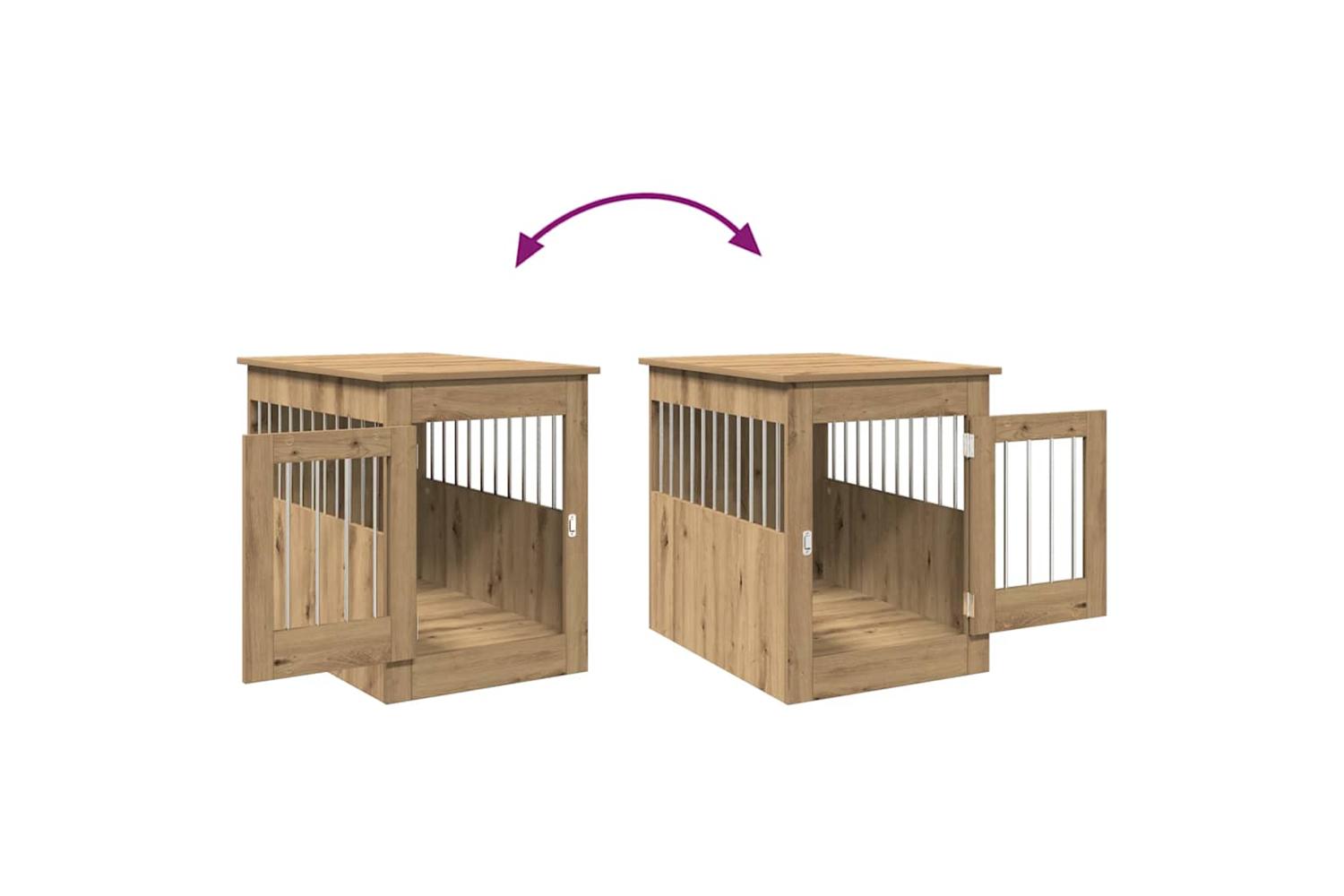 Dog Crate Furniture Artisan Oak 55x80x68 Cm Engineered Wood-8