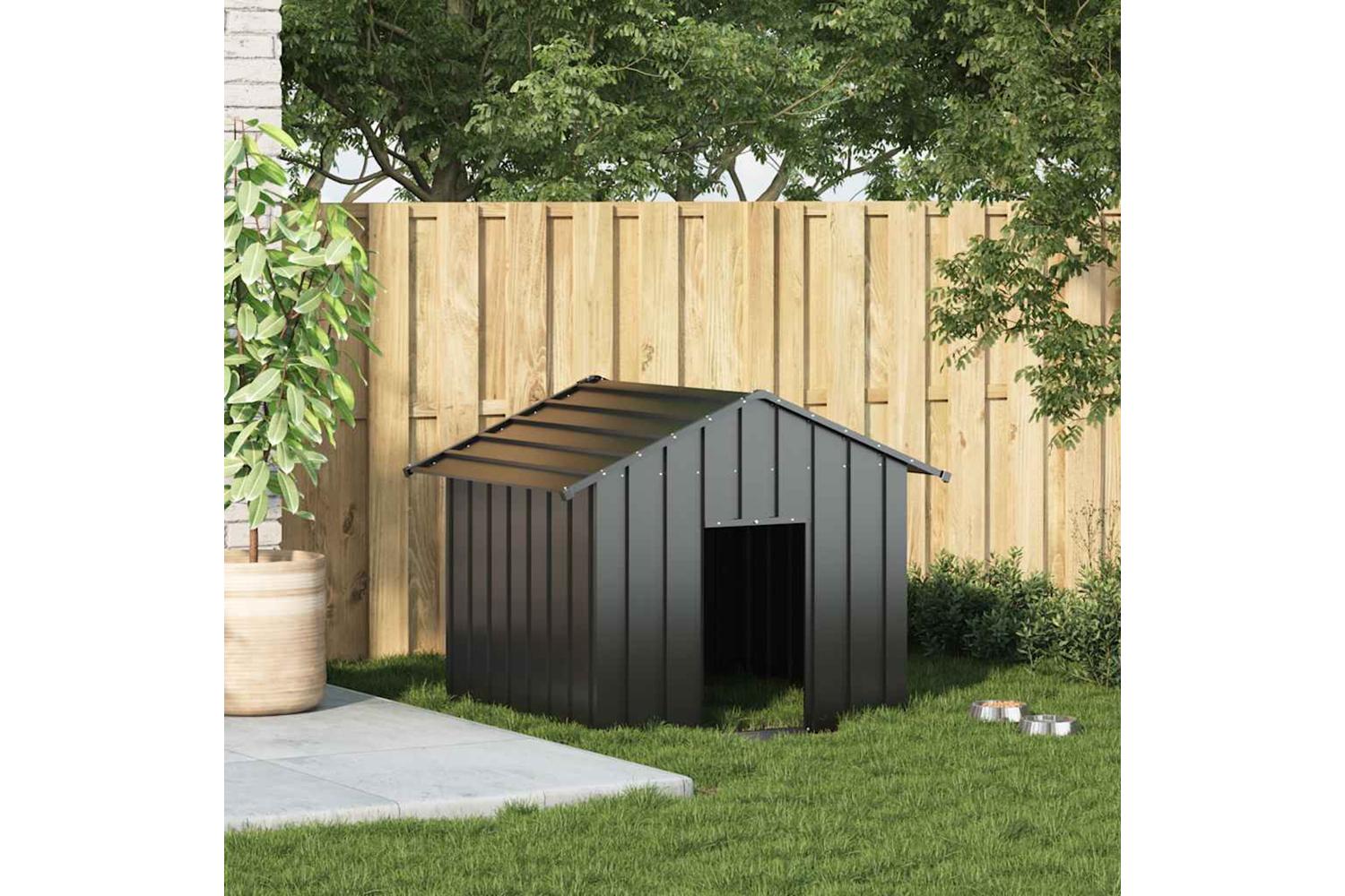 Dog House With Roof 131x101x102 Cm Galvanised Steel-2