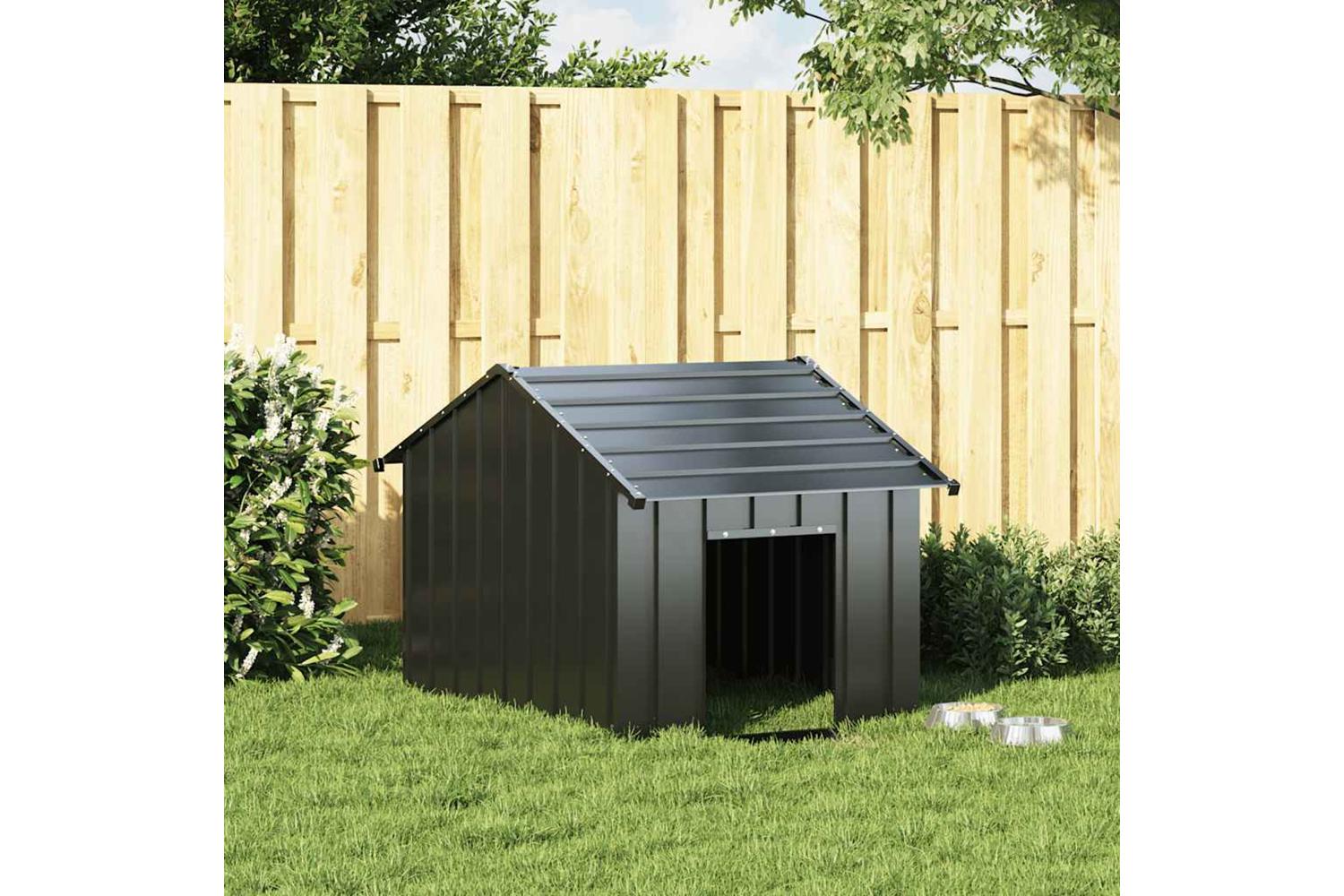 Dog House With Roof 83x130x85 Cm Galvanised Steel-2