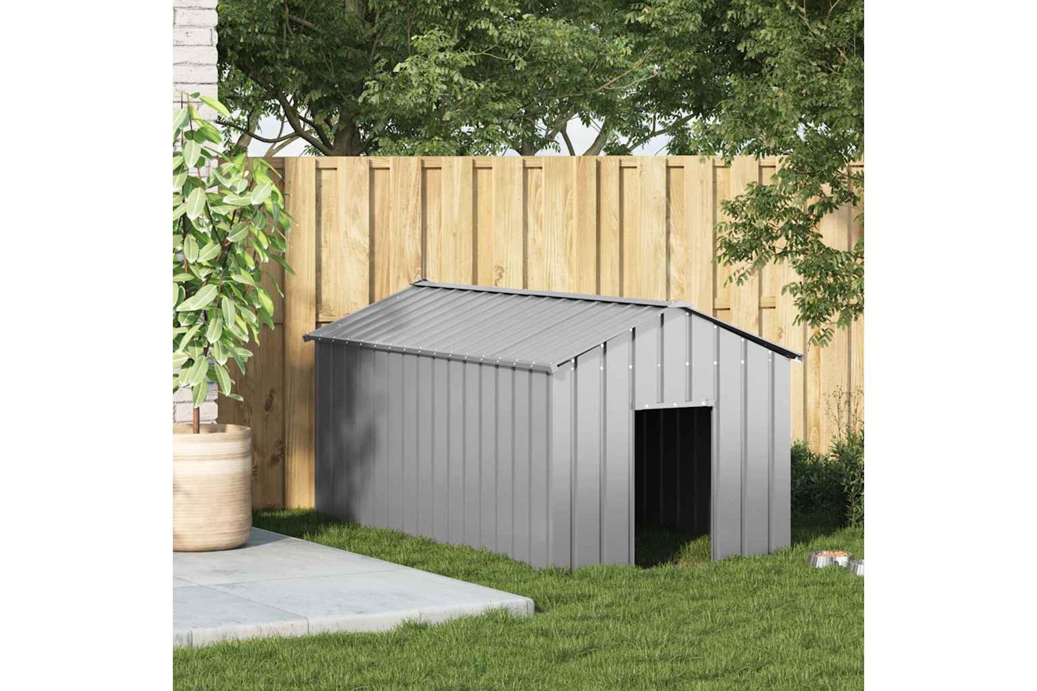 Dog House With Roof 114x202x101 Cm Galvanised Steel-2