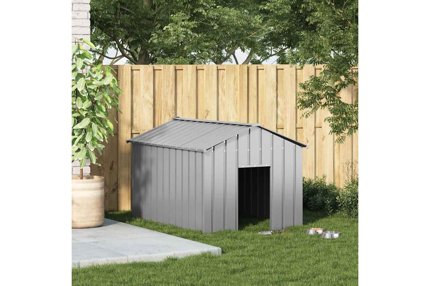 Dog House With Roof 113x153x101 Cm Galvanised Steel-2