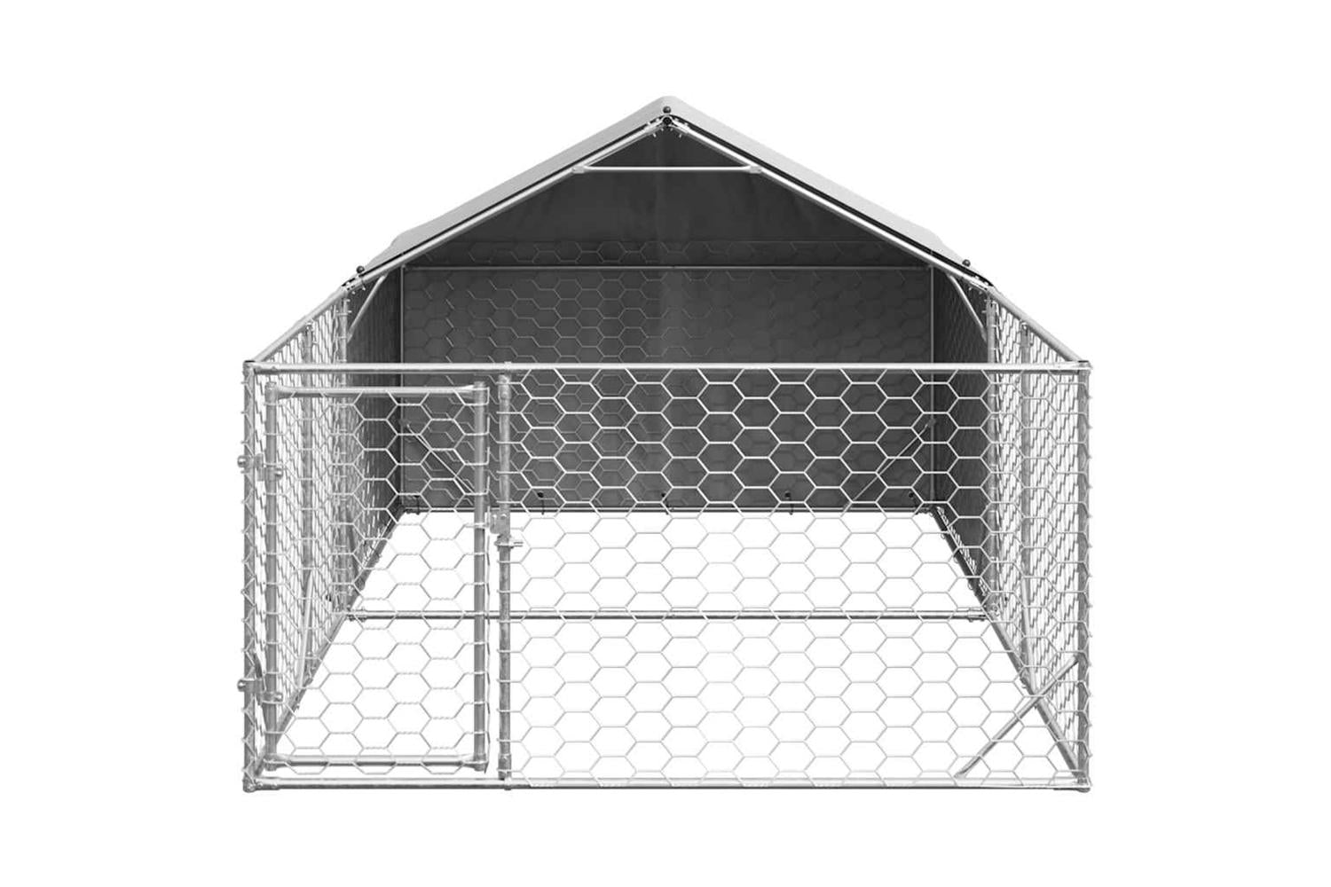 Outdoor Dog Kennel With Run 4x2x15 M Galvanised Steel-3
