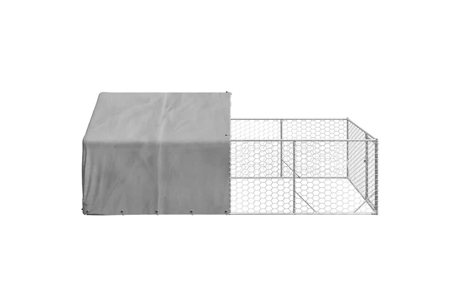 Outdoor Dog Kennel With Run 4x2x15 M Galvanised Steel-4